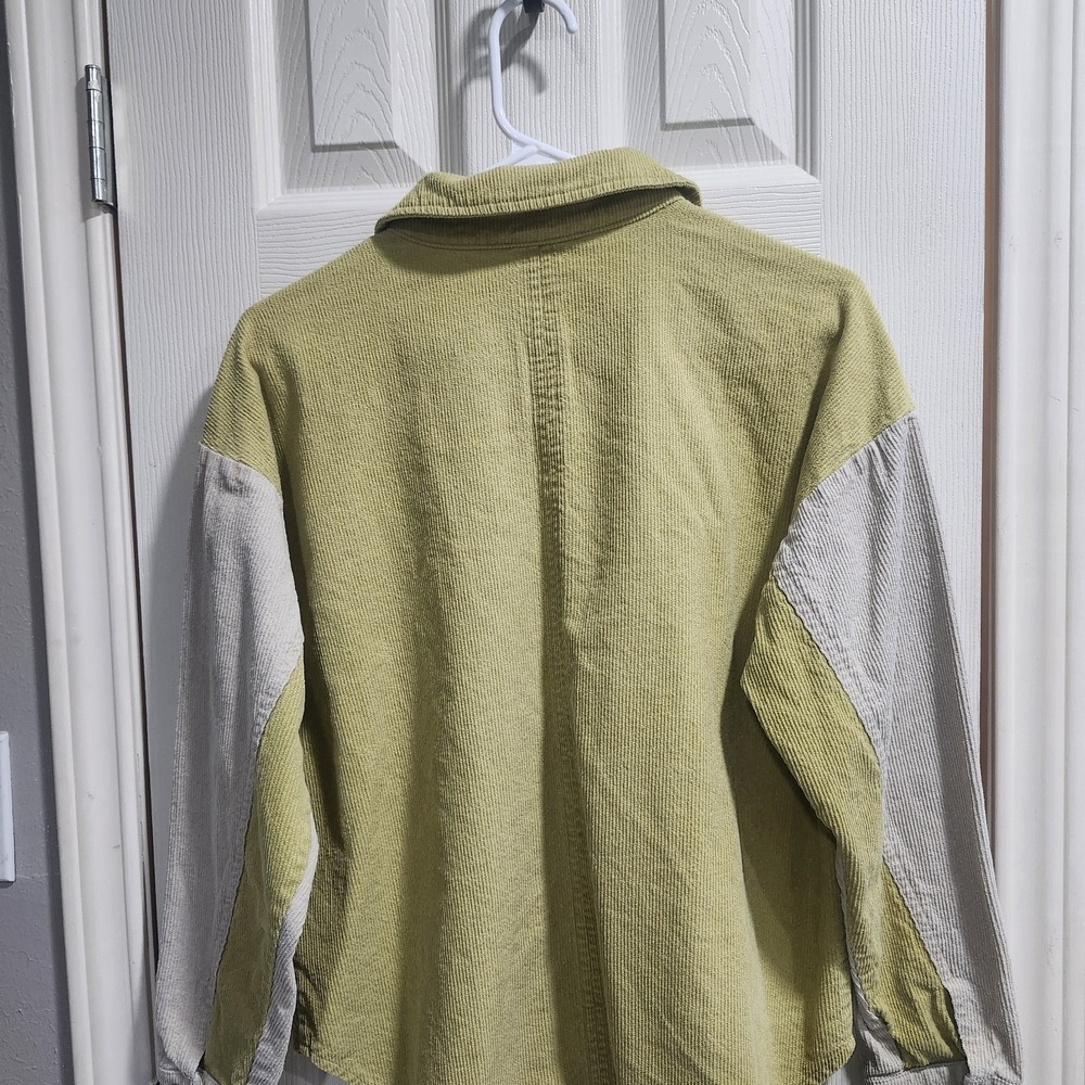 LA Hearts Corduroy Shacket‎ XS/S Chartreuse Green Colorblock Button Jacket - Picture 8 of 13